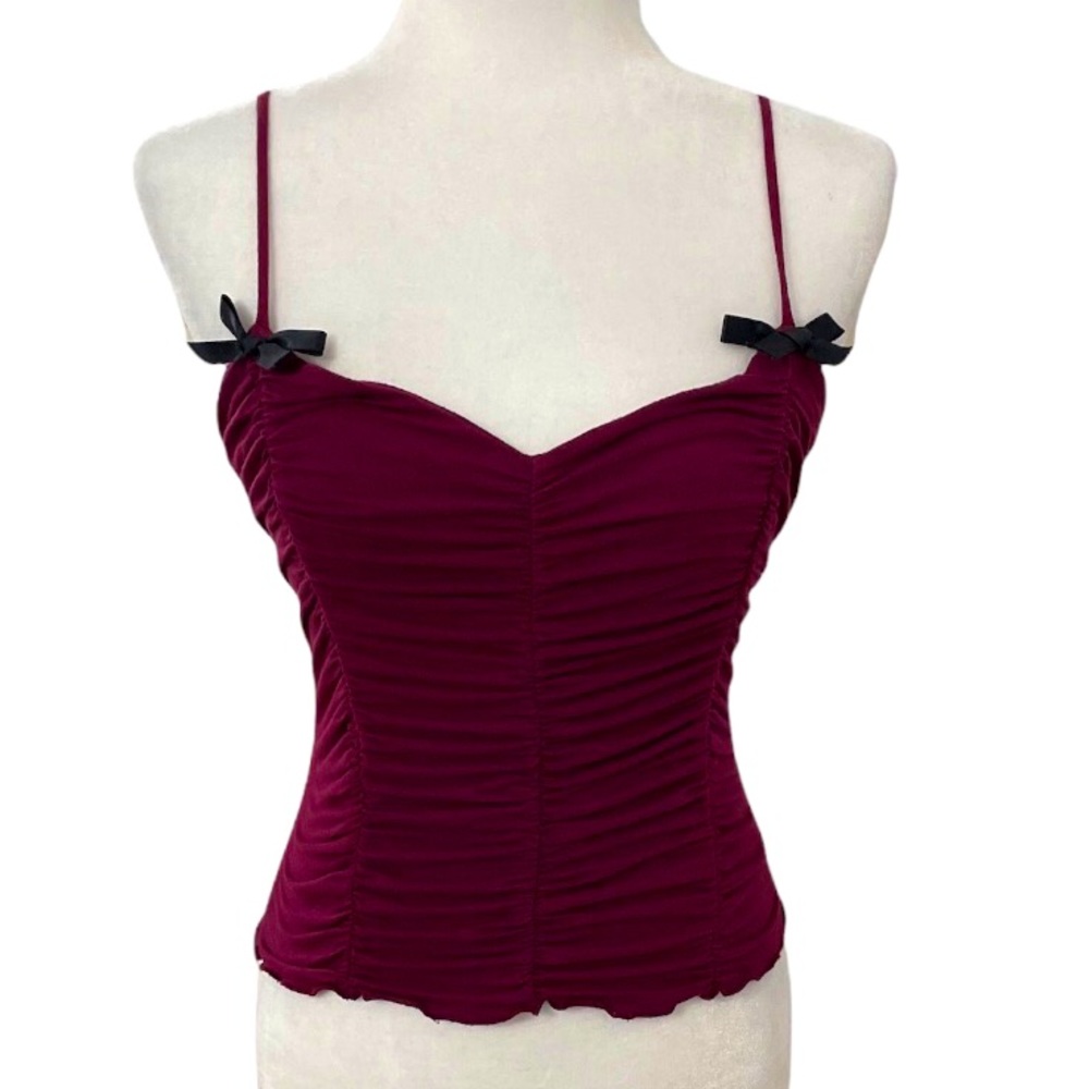 Vintage Betsey Johnson Ruched Cropped Cami - Picture 10 of 11